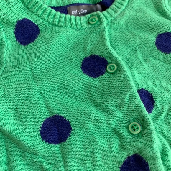 Baby Gap Jacket sweater 0-3 months green and blue - Picture 2 of 5